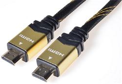 PremiumCord GOLD HDMI High Speed + Ethernet kabel, zlacené konektory, 1m