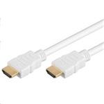 PremiumCord HDMI High Speed + Ethernet kabel,bílý, zlacené konektory, 