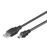 PremiumCord kabel USB A-B mini/ 5pinů/ 0,5m / černý