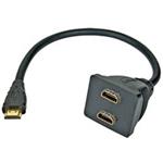 PremiumCord rozdvojka HDMI M - 2x F konektory/ 30cm/ černá