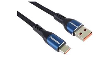 PremiumCord Super fast charging 5A kabel USB-C - USB 2.0 A bavlněný oplet 1m