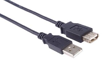 PremiumCord USB 2.0 kabel prodlužovací, A-A, 0,5m, černá