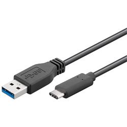 PremiumCord USB-C/male - USB 3.0 A/Male, černý,15cm