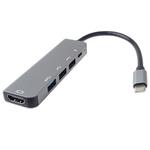 PremiumCord USB-C na HDMI + 2x USB3.2 + PD 100W+ RJ45 10/100/1000Mbps adaptér