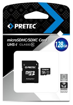 Pretec 128 GB microSDXC UHS-I, class 10/U1 + adaptér na SD