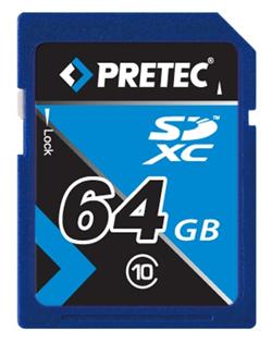 Pretec 64 GB SDXC, class 10 (33/21 MB/s)