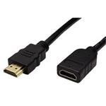 Prodlužovací High Speed HDMI kabel s Ethernetem, HDMI A(M) - HDMI A(F), zlacené konektory, 1,5m