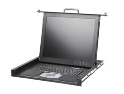Rack console RC25 43cm/17" TFT 1U US English, keyboard/touchpad, front USB