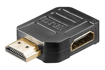 Redukce HDMI A(M) - HDMI A(F), lomená vpravo, zlacené konektory