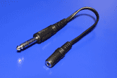 Redukce jack 6,35 M - jack3,5 F s kablíkem 20cm