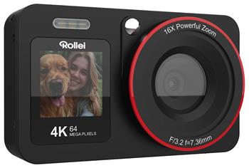 Rollei Compactline 64 Dual Screen/ 64 MPix/ 18x digital zoom/ 2,8 a 1,4" LCD/ 4K video/ Černý
