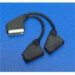 Rozdvojka Scart(M) - 2x Scart(F), 2x20cm