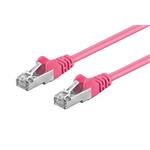 S/FTP patchkabel kat. 5e, 0,25m, růžový