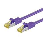 S/FTP patchkabel kat. 7, s konektory RJ45, LSOH, 0,25m, fialový