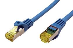 S/FTP patchkabel kat. 7, s konektory RJ45, LSOH, 0,25m, modrý