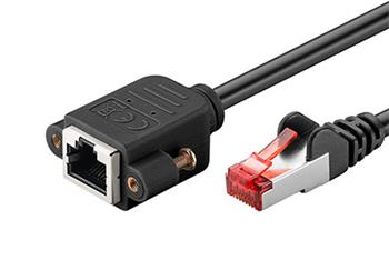 S/FTP patchkabel prodlužovací kat. 6, RJ45 M-F, 0,5m, černý