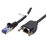 S/FTP patchkabel prodlužovací kat. 6a, RJ45 M-F, LSOH, 1m, černý