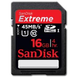 SanDisk 16 GB SDHC Extreme, 45MB/s, class UHS-I