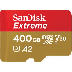 SanDisk Extreme microSDXC 400GB - 160MB/s R/90MB/s W, A2 C10 V30 UHS-I, Adapter