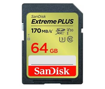 SanDisk Extreme PLUS SDXC 64GB 170MB/s V30 UHS-I