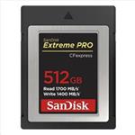 SanDisk Extreme Pro CFexpress Card 512GB, Type B, 1700MB/s Read, 1200MB/s Write