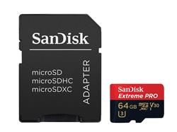 SANDISK EXTREME PRO microSDXC 64GB 100/90 MB/s A1 C10 V30 UHS-I