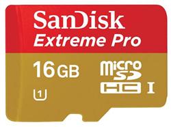 SanDisk microSDHC 16 GB Extreme Pro, 95 MB/s, UHS-I, class 10/U1
