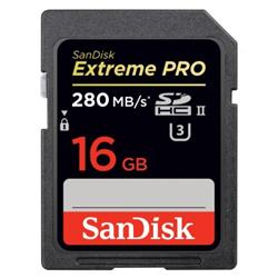 SanDisk SDHC 16 GB Extreme Pro, 280/250MB/s, UHS-II, class 10/U3