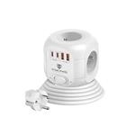 Síťový adaptér Viking AC CUBE PD30/Output: 4xAC, 2xUSB-A, 2xUSB-C/výkon až 3500W/ ON/OFF tlačítko