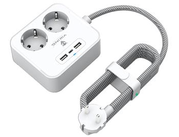 Síťový adaptér Viking AC23/Output:2xAC,2xUSB-A,1xUSB-C/1,5m kabel/zásuvka typu F