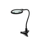 Stolní lampa s lupou, 100mm, 3 dioprie, LED osvětlení 6W, klip, černá