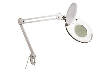 Stolní lampa s lupou, 127mm, 3 dioprie, LED osvětlení 8W, dvojité rameno