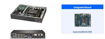 SUPERMICRO 1U server 1xXeon D-2123IT 4x DDR4 ECC RDIMM, SSD M.2 NVMe PCIe4 SPI Capable Vertical
