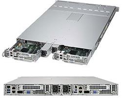 SUPERMICRO 1U TWIN server 2x(2xLGA2011-3), C612, 2x(16x DDR4 ER, 4x SATA HS 2,5", 2x10GB LAN), 1000W (Titanium), IPMI