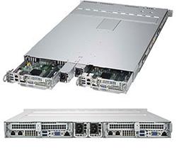 SUPERMICRO 1U TWIN server2x (2x LGA3647, iC621, 16x DDR4 ECC R, 4x 2,5" SATA3, SIOM LAN, IPMI), 2x 1000W(tit.)