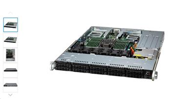 Supermicro SYS-111C-NR, EMR 4510 2P CPU, 4x 16GB DDR5-5600, AOC-S3916L-H16IR-32DD-O, 4x SSD 2.5" SATA 480GB, AOC-AH25G-