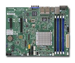 SUPERMICRO uATX MB Atom C2550 4-core (14W TDP), 4x DDR3, 2xSATA3, 4xSATA2, (1,1PCI-E x8,x4), 4xLAN, IPMI