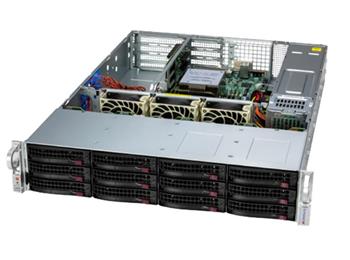 SUPERMICRO WIO A+ Ser 2U UP WIO with 12 hot-swap 3.5" NVMe/SAS/SATA (6 NVMe hybrid) bays and 2 PCIe 5.0 x16 FHFL slots