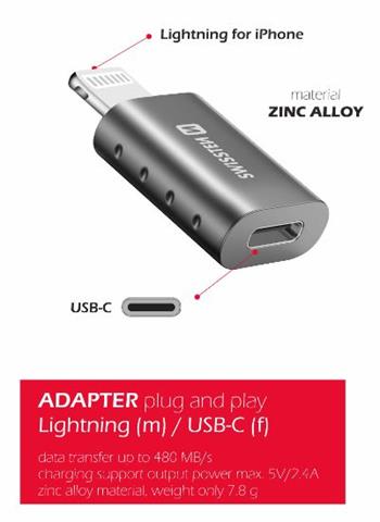 SWISSTEN ADAPTER LIGHTNING(M)/USB-C(F)