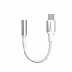 SWISSTEN AUDIO ADAPTÉR TEXTILE USB-C (samec) / 3,5mm AUX 0,15 M BÍLÝ (nahrazuje 73501302)