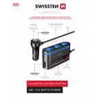 SWISSTEN AUTOADAPTÉR S VÝSTUPEM 3x CL, 2x UCB-C PD a 1x USB-A QA 3.0, 108W - 216W