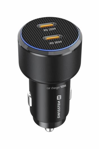 SWISSTEN CL ADAPTÉR 2x USB-C PD, 50W ČERNÝ + KABEL USB-C / USB-C, 1 M