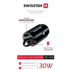 SWISSTEN CL ADAPTÉR POWER DELIVERY USB-C + SUPER CHARGE 3.0 30W NANO CERNÝ