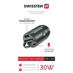 SWISSTEN CL ADAPTÉR POWER DELIVERY USB-C + SUPER CHARGE 3.0 30W NANO STRÍBRNÝ