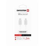 SWISSTEN DATA CABLE USB-C / LIGHTNING MFi TEXTILE 1,2M SILVER