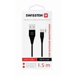 SWISSTEN DATA CABLE USB / MICRO USB 1,5 M ČERNÝ (9mm)