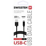 SWISSTEN DATA CABLE USB / USB-C 3.1 1,5M BLACK (9mm)