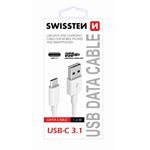 SWISSTEN DATA CABLE USB / USB-C 3.1 1,5M WHITE (7mm)