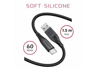 SWISSTEN DATA CABLE USB / USB-C TEXTILE 3,0M BLACK