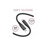 SWISSTEN DATOVÝ KABEL SOFT SILICONE USB-C / LIGHTNING 1,2 M 60W ČERNÝ